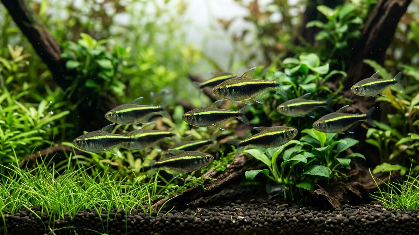 Schwarzer Neon (Hyphessobrycon herbertaxelrodi) — Foto