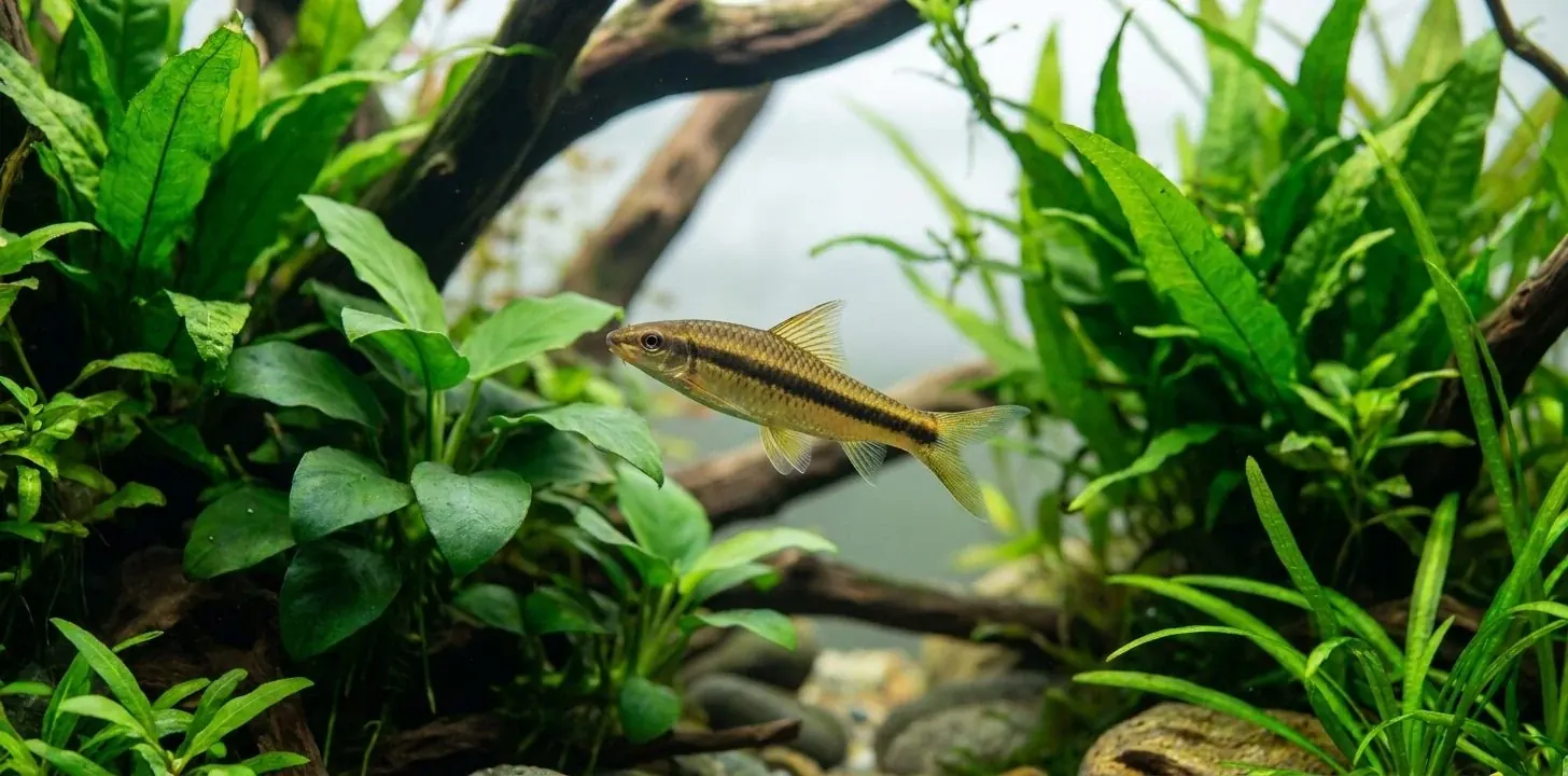 Siamesische Rüsselbarbe (Crossocheilus siamensis) — Foto